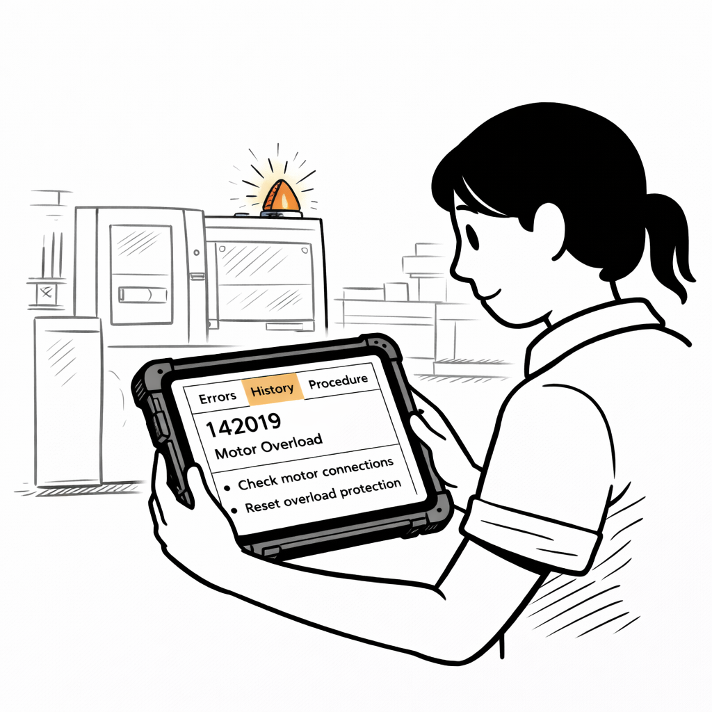 Seren checks Yoshu on her tablet